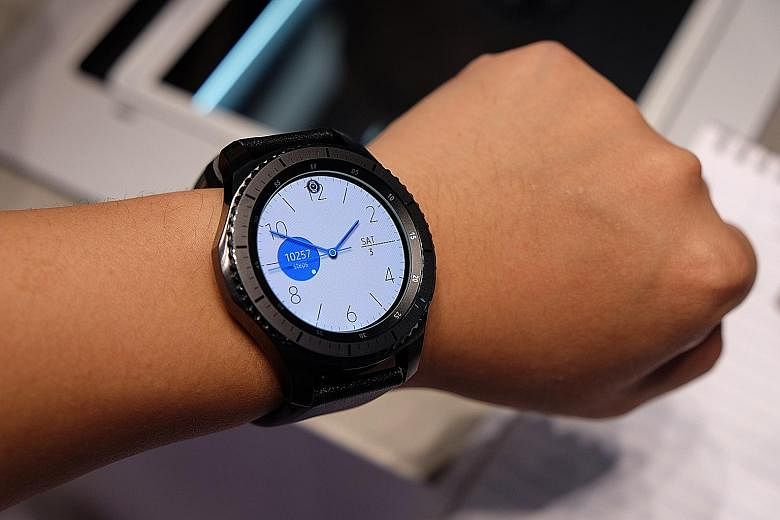 The Samsung Gear S3 Frontier Classic model features a 1.3-inch circular watch face with a Super Amoled screen. It looks large but is surprisingly light. The TomTom Spark 3 features a new trail function that plots a user's most-used running routes as 