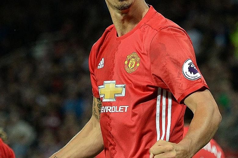 Manchester United striker Zlatan Ibrahimovic celebrates a goal against Southampton. The Swede has scored three times in as many Premier League matches this season.