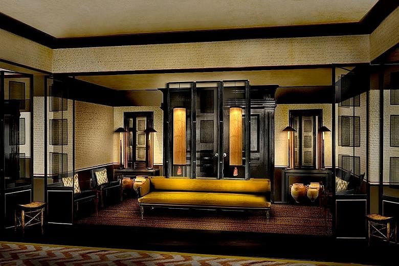 An artist's impression of The Duxton Club's Duxton House lobby (above), and the bar at Hotel Vagabond (left). The two hotels are the first to be launched under Starwood's The Luxury Collection and Tribute Portfolio brands in Singapore.