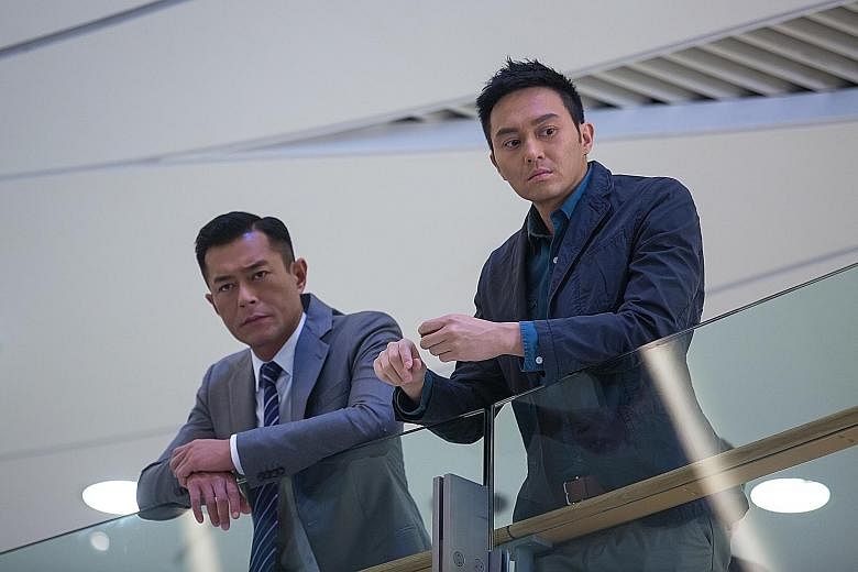 Louis Koo (far left) and Julian Cheung play cops who must work together despite their differences.