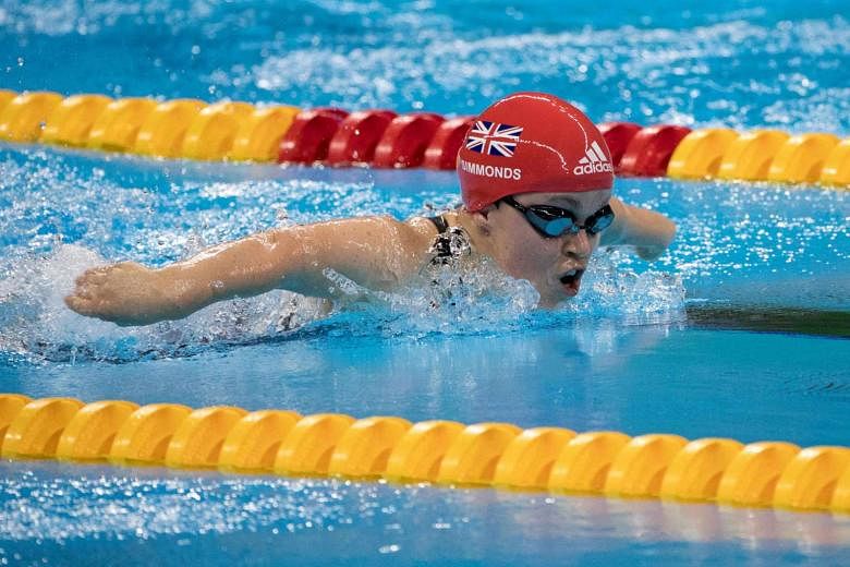 Ellie Simmonds competing in the women's 200m individual medley SM6 final. She set a world-record time of 2min 59.81sec to retain her Paralympic title. 