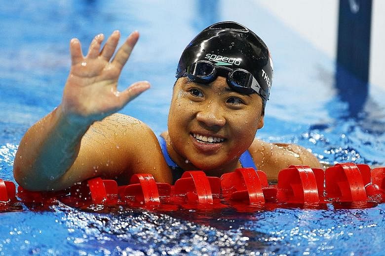 Theresa Goh, 29, celebrating her bronze after the 100m breaststroke SB4 final at the Rio de Janeiro Paralympics on Monday.