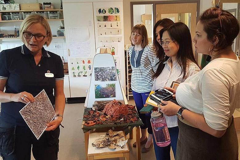 From left: Swedish teacher Gry Jacobsen with Ms Victoria Waring from Britain and Singapore teachers Cherilyn Lee, Lynn Xu and Shahidah Angullia on a study tour at Lange Erik Preschool in Sweden in June.
