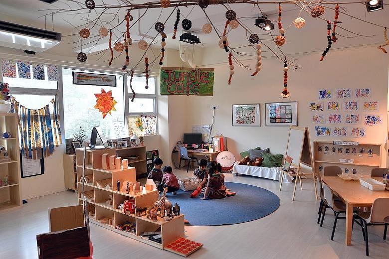 Children at the EtonHouse Bilingual Pre-School are encouraged to express themselves through a variety of ways, including language, art and play. They also have a chance to be inspired by nature, thanks to the centre incorporating touches of the outdoors i