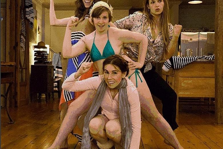 The cast of HBO's Girls include (clockwise from top left) Allison Williams, Jemima Kirke, Lena Dunham and Zosia Mamet.