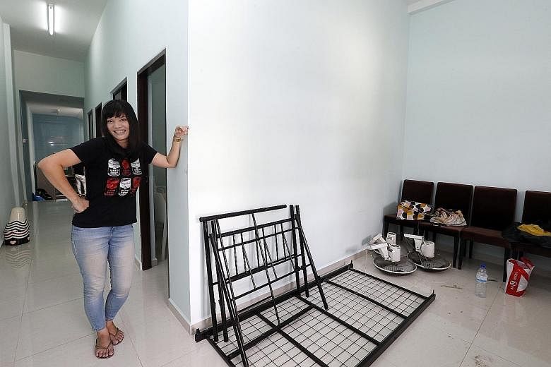 Ms Chua at the new shelter, which is a shophouse in the eastern part of Singapore. Five residents will move in at the end of the month.
