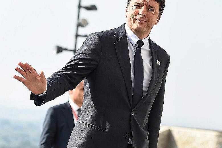 Mr Renzi was in Bratislava last Friday for a summit to discuss the EU's future in the wake of the Brexit vote. He later said he was "not satisfied" with the conclusions of the summit and that little had been achieved.