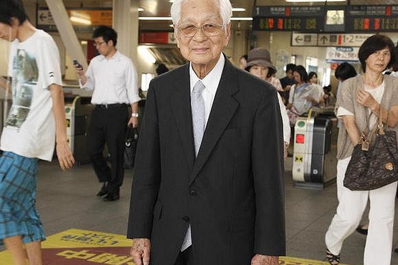 Mr Fukutaro Fukui, 104, used to make a one-hour commute into central Tokyo daily, until he retired three years ago from his job as a clerk at a lottery sales broker.