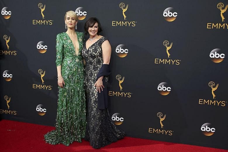 Actress Sarah Paulson (left, with prosecutor Marcia Clark) won an Emmy for her role as Clark in the FX show, The People V. O.J. Simpson: American Crime Story.