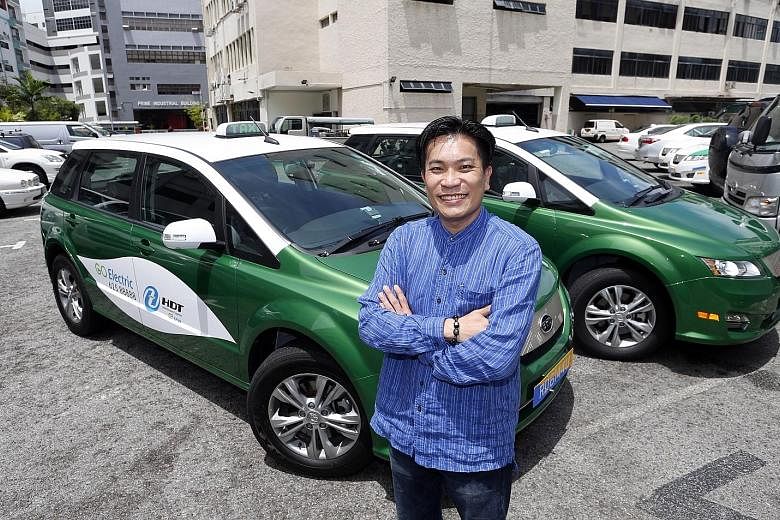 Mr Ng said commuters can expect a quieter ride in HDT Singapore's electric taxis. The first 10 e-cabs are expected to start plying the roads next month, and the fleet will rise to 100 next year.