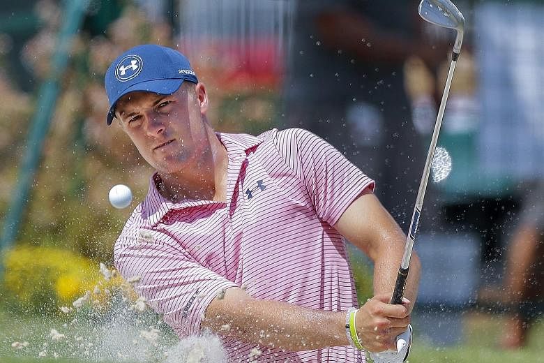 Jordan Spieth blasting out of a bunker during practice for the Tour Championship at East Lake Golf Club in Atlanta, Georgia. It is a big fortnight for the world No. 4, who is aiming to retain his crown and grab the US$10 million FedExCup bonus before