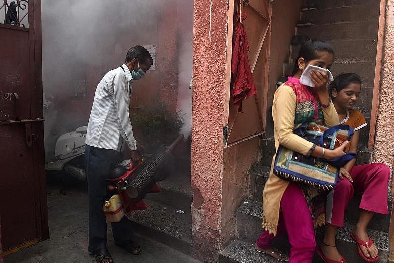 Fumigation under way in New Delhi.