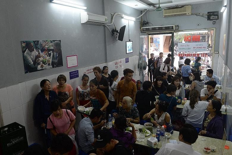 According to its owner, the number of customers at Bun Cha Huong Lien in Hanoi has doubled since US President Barack Obama dined there with celebrity chef Anthony Bourdain in May.