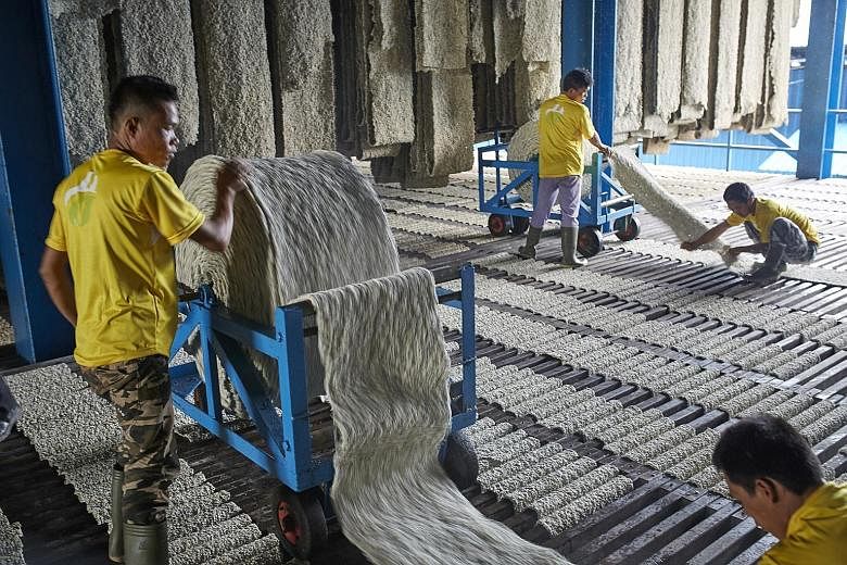 A Halcyon factory in Palembang, Indonesia. The rubber processor is offering 0.9333 Halcyon Agri shares for each share of GMG Global, a natural rubber producer.