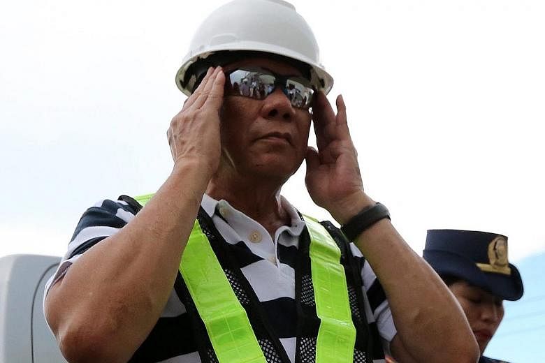 President Duterte attending an event at a coal thermal plant in Villanueva, Misamis Oriental, on Thursday. The President has had harsh words for the United States, the United Nations and the European Union, but appears determined to mend fences with 