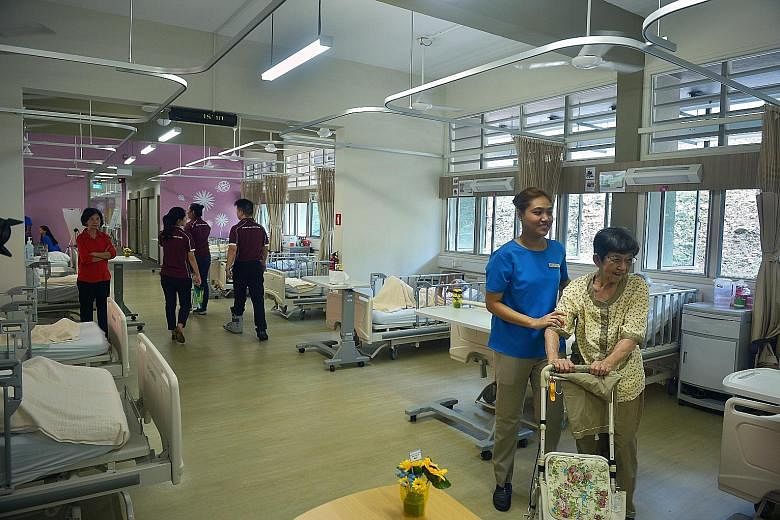 The three-storey, 130-bed Pearl's Hill Care Home was officially opened by Minister for Health Gan Kim Yong yesterday. It is operated by Vanguard Healthcare, which was set up by the Ministry of Health last year to run its own nursing homes. It also pr