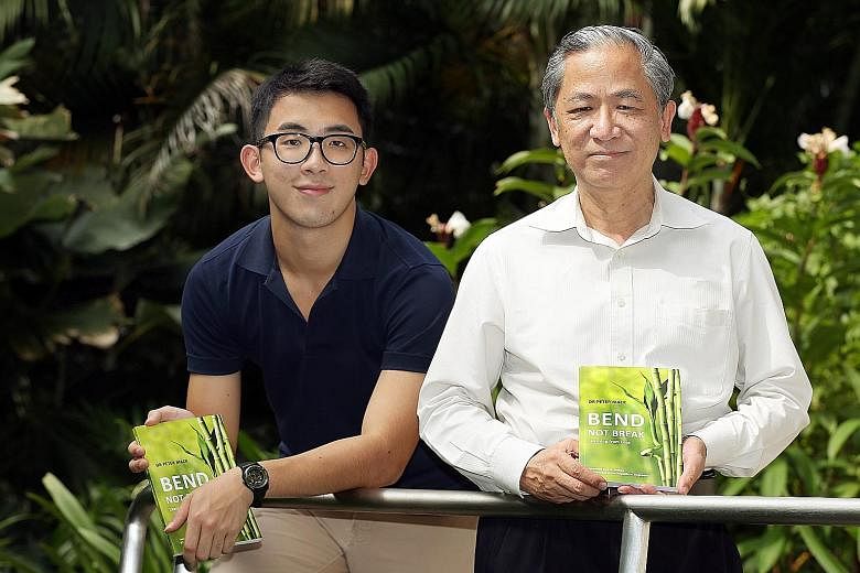 Student Ryan Lim (left) shares how he fell into depression after his best friend's suicide, in a book written by Dr Peter Mack (right), a senior consultant at Singapore General Hospital. Dr Mack said the way to help someone with suicidal thoughts is 