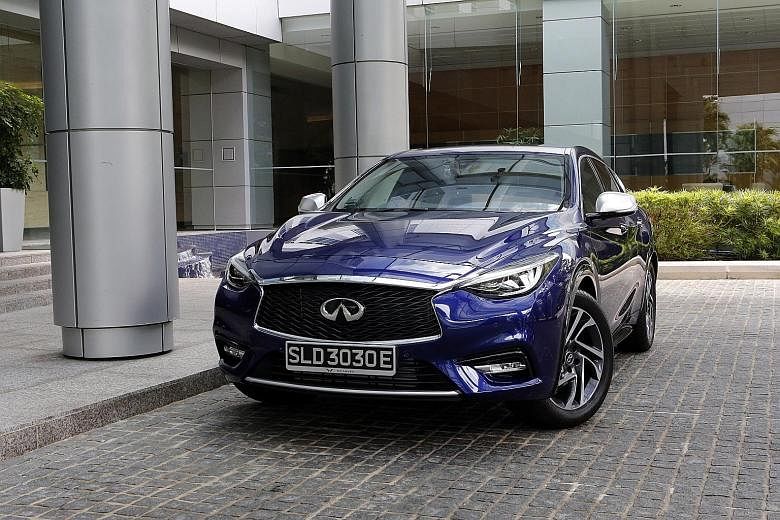 The Infiniti Q30 1.5D Premium has a 1.5-litre diesel engine with an output of 108bhp and a torque of 260Nm.