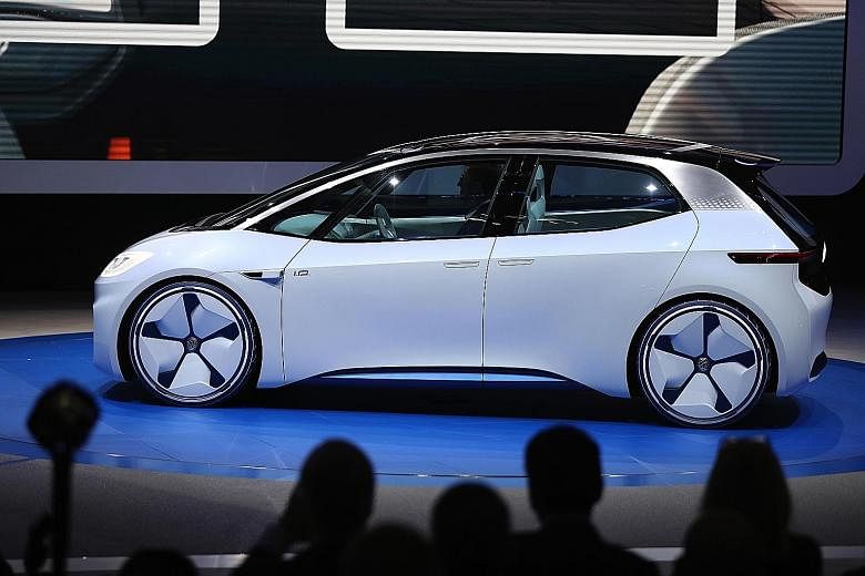 Volkswagen unveiled its I.D. concept electric car at the Paris Motor Show.