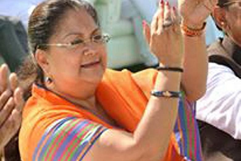 Ms Raje, 63, is known for her flamboyance and style.