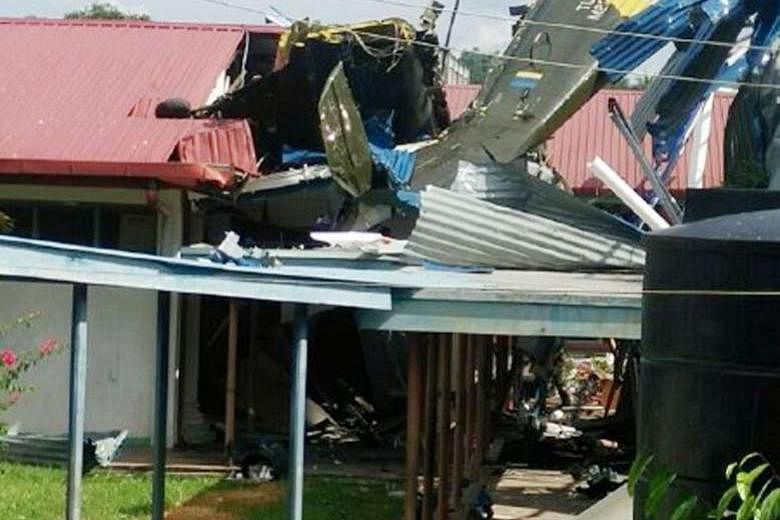 At least 17 people, including some students, were injured when a Royal Malaysian Air Force helicopter, carrying more than a dozen personnel on board, crashed into a school in Tawau, Sabah, yesterday.