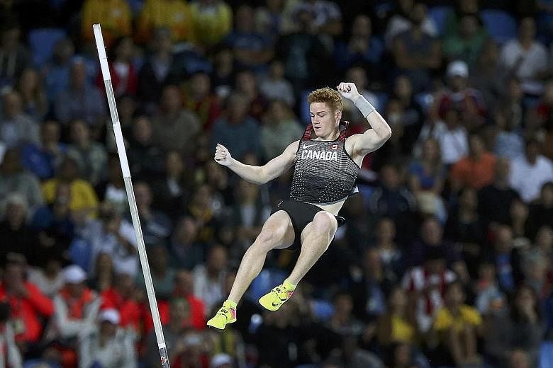 Canada's Shawn Barber competing in the men's pole vault final at the Rio de Janeiro Olympics. The 22-year old was one of the favourites to win gold but finished 10th. Leading up to the Games in August, he tested positive for cocaine and faced a possi
