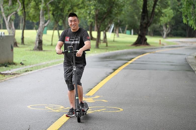 Mr Lee, who spends three to four hours on weekend nights catching Pokemon at East Coast Park near his home, spent $1,300 on an e-scooter to, among other things, catch a rare Pokemon faster and more easily. With his iPhone 6 Plus mounted on his e-scoo