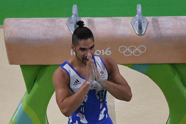 Britain's Louis Smith on his way to winning a silver medal in the men's pommel horse at the Rio Olympics. He faces suspension by British Gymnastics over a video in which he apparently mocked Islam.
