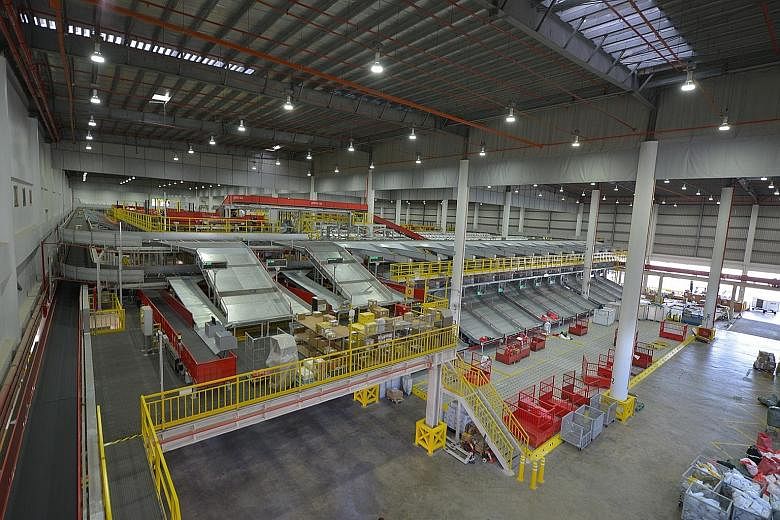 The DHL South Asia Hub, spanning 23,600 sq m, is fitted with the industry's first fully automated express parcel sorting and processing system in South Asia. This allows it to process up to 24,000 shipments and documents an hour - six times the rate 