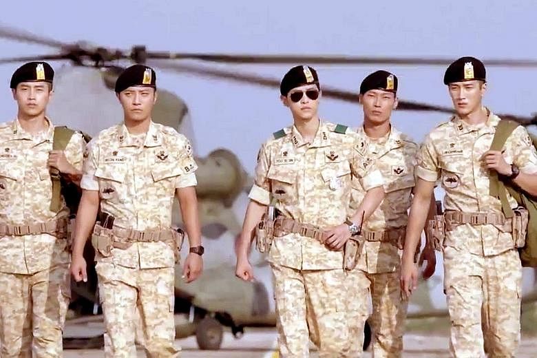 Baidu secured the exclusive distribution rights for the award-winning Korean drama Descendants Of The Sun (left) in China, one of the chapters in the fight for supremacy in online video among China's Internet giants.
