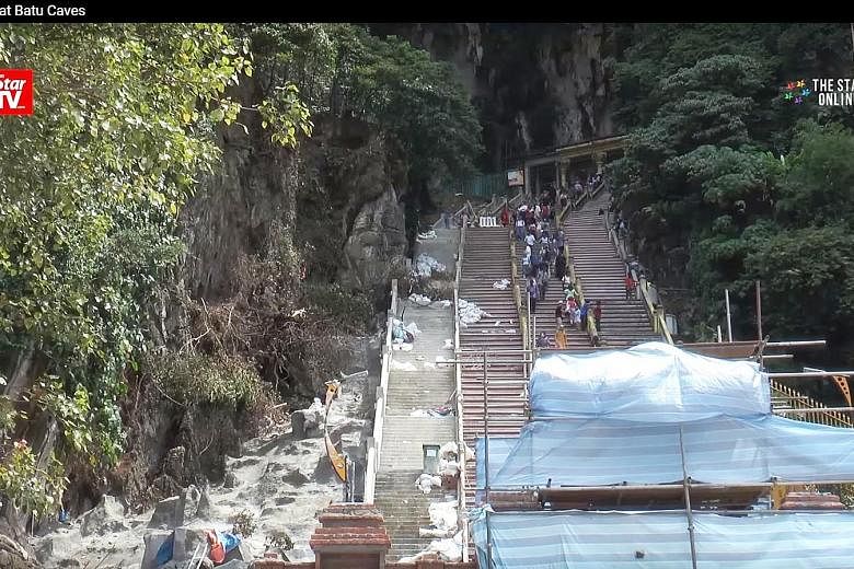 Malaysia's famous Batu Caves temple has been ordered to stop building new facilities, including a fourth staircase, by the Selayang Municipal Council in Selangor. The council said it was not informed of the renovation works. Every year, the temple is