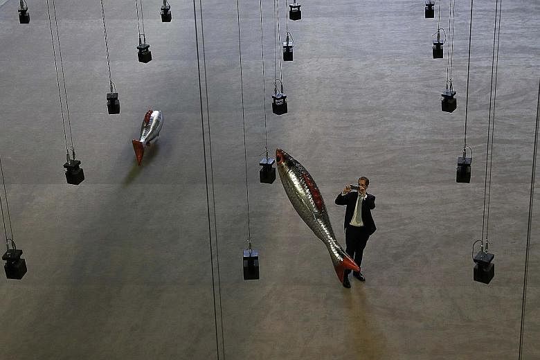 The installation Anywhere by French artist Philippe Parrenol at Tate Modern.