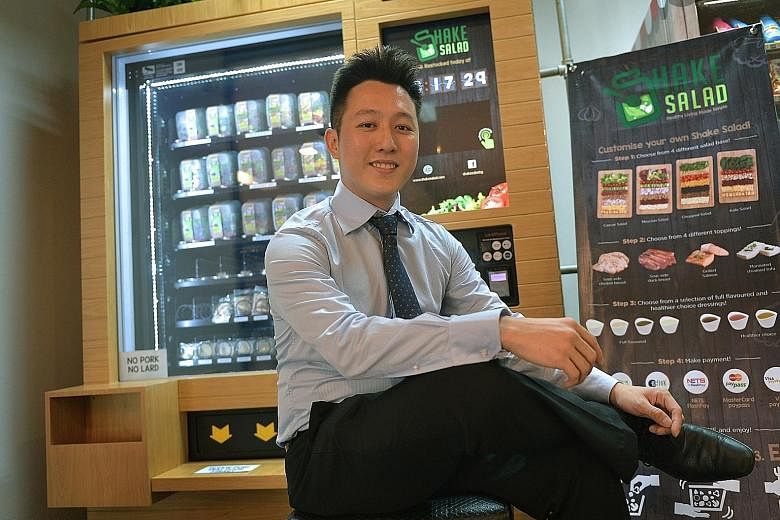 Dr Heng, a former national sailor, started Shake Salad after obtaining his PhD in mechanical engineering with a focus on biofuels from the University of California, Los Angeles, last year. Shake Salad machines have been launched at RELC International