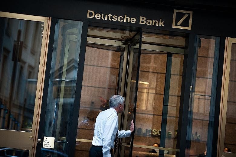 Deutsche Bank has been in turmoil since the middle of last month, when it said the US authorities were demanding up to US$14 billion (S$19.5 billion) to settle claims that it mis-sold US mortgage- backed securities before the financial crisis.