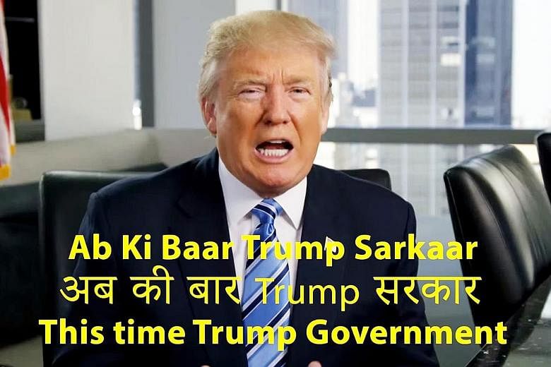 Mr Trump using a modified version of Mr Modi's campaign slogan in the new advertisement released on TV channels aimed at Indian-Americans, which comes after Mr Trump assured them that the US and India would be "best friends".