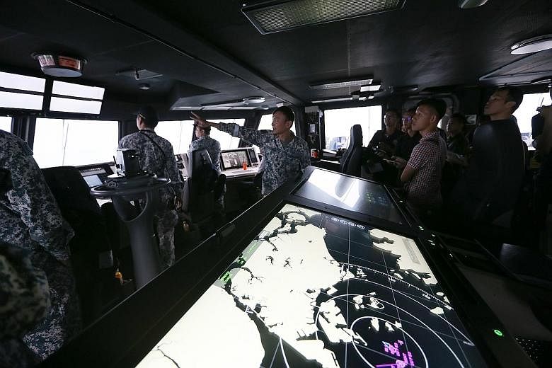 Members of the public will get an opportunity, at next month's SGDefence Exhibition, to feel what it is like at the helm of a littoral mission vessel, such as the Independence. The Nov 4-8 event will be at the Marina Bay Sands Expo and Convention Cen