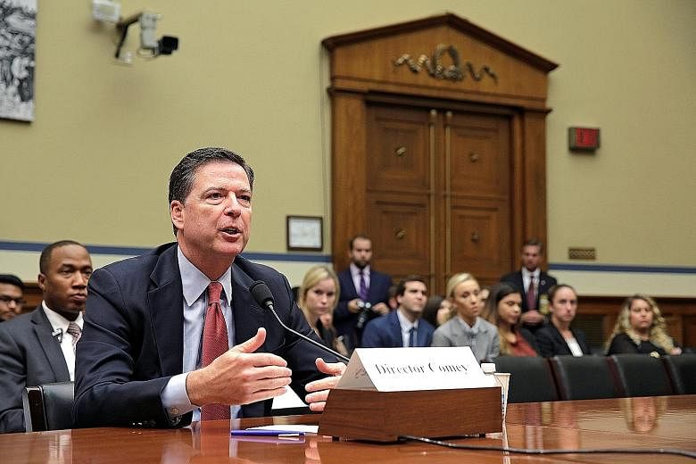Mr James Comey testifying before a House Judiciary Committee hearing recently. Some of the FBI chief's actions have left him increasingly isolated and even his supporters puzzled.