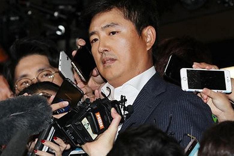 Top left: Mr Ko has been called up for two rounds of questioning. Bottom left: K-drama actor Park (left) has denied knowing Mr Ko after an old picture of them with other men was circulated online.