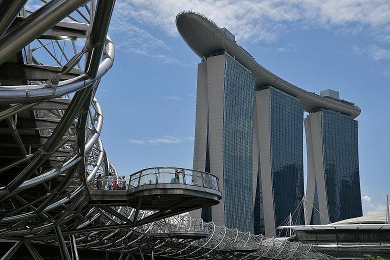 Marina Bay Sands' revenue in the third quarter was buoyed by more gamblers from Indonesia and Malaysia, who also stayed overnight.
