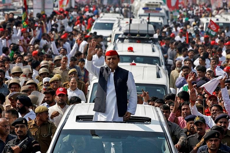 Samajwadi Party founder Mulayam Singh Yadav (above) and his son, Uttar Pradesh Chief Minister Akhilesh Yadav (left), are in a power struggle over who will decide the party's election strategy.