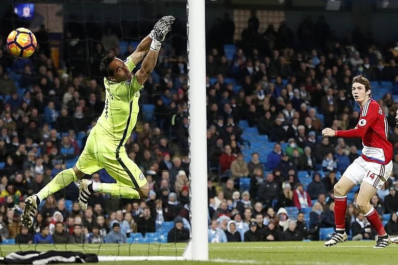 Marten de Roon's powerful header taking Middlesbrough level in stoppage time at the Etihad Stadium. Sergio Aguero had put Manchester City ahead just before half-time with his eighth league goal of the season.