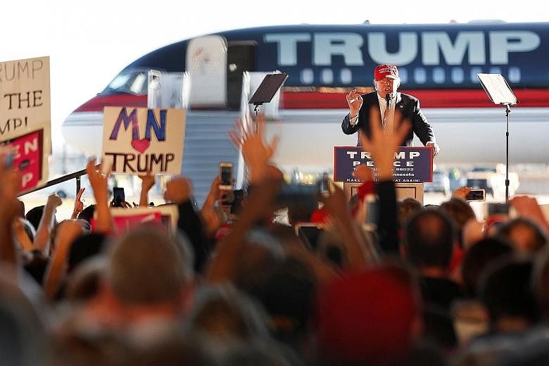 Republican Senator John McCain is running for a sixth term in Arizona and could be re-elected because of Latino support. Republican nominee Donald Trump rallying supporters in a cargo hangar at Minneapolis Saint Paul International Airport in Minnesot
