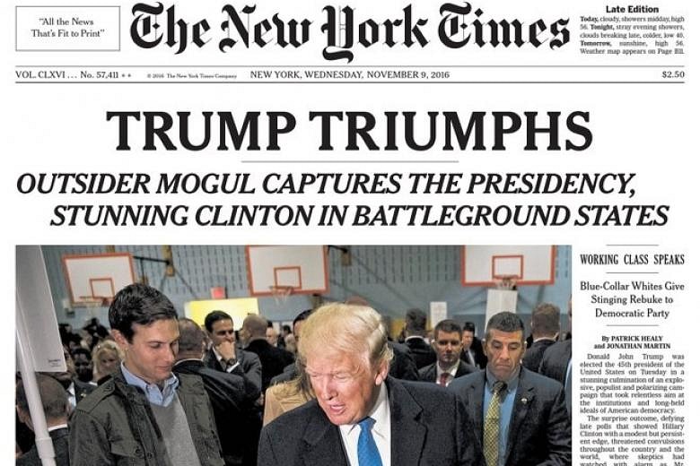 US Newspapers React To Trump's Unexpected Win | The Straits Times