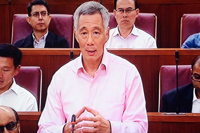 A television screen grab of PM Lee addressing Parliament yesterday. He said if deliberate arrangements to ensure a multiracial outcome are not made, the presidency could well become a single-race office because minorities do find it harder to win in a nat