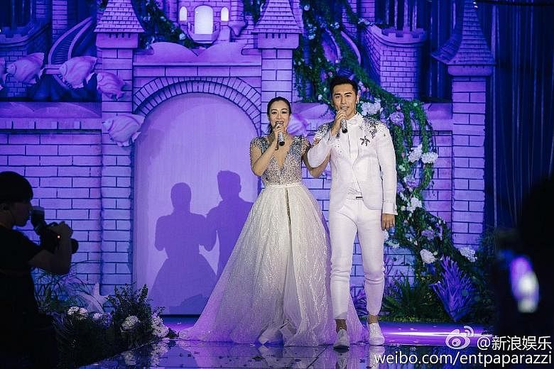 Canadian actress Christy Chung wore a wedding dress for the first time for her third marriage. She wed Chinese actor Zhang Lunshuo in a fairy-tale ceremony with an Under The Sea theme.
