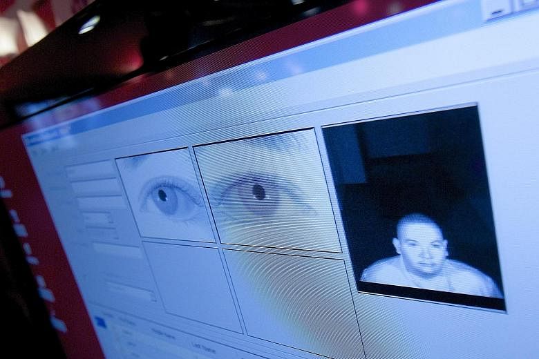 The scan of an eye shown on a computer screen. Iris scanning will give people another way to verify their identity, said Mr Desmond Lee.