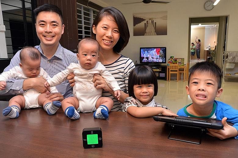 Ms Alicia Boo and Mr Daniel Chai allow their two older children some screen time, but not their babies.