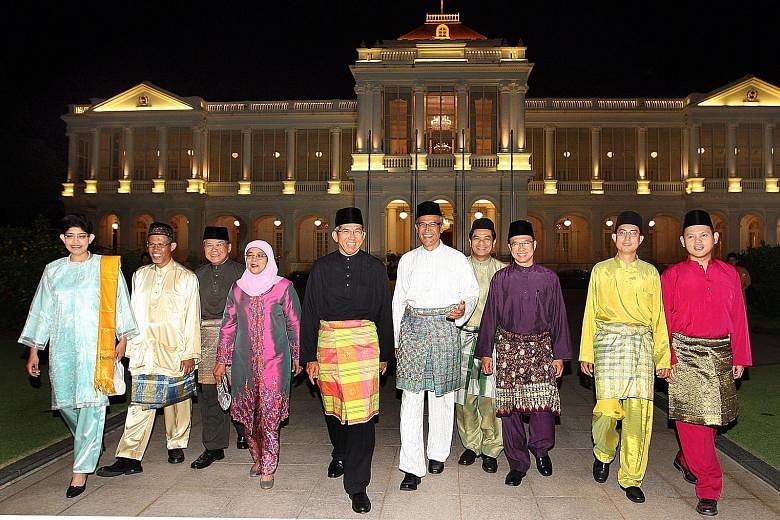 From far left: Mr Masagos, Mr Abdullah, Madam Halimah, Dr Yaacob and Mr Zainul at a Hari Raya event at the Istana in 2009. While these names from the public sector have surfaced, there has been little talk of candidates from the private sector.