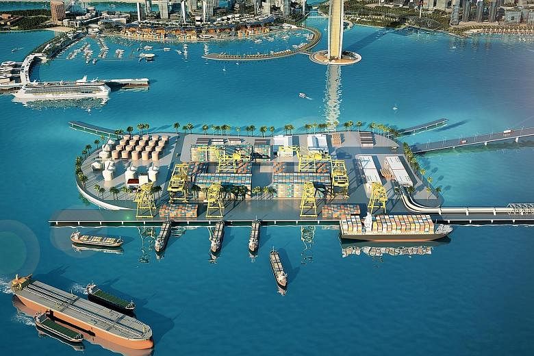 An artist's impression of the Melaka Gateway joint venture, which is part of a wider port alliance between Kuala Lumpur and Beijing to increase bilateral trade and boost shipping and logistics along China's Maritime Silk Road.