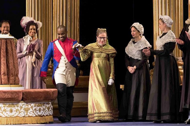 Ruth Bader Ginsburg's (centre) role as a duchess in The Daughter Of The Regiment was a one- night-only performance.